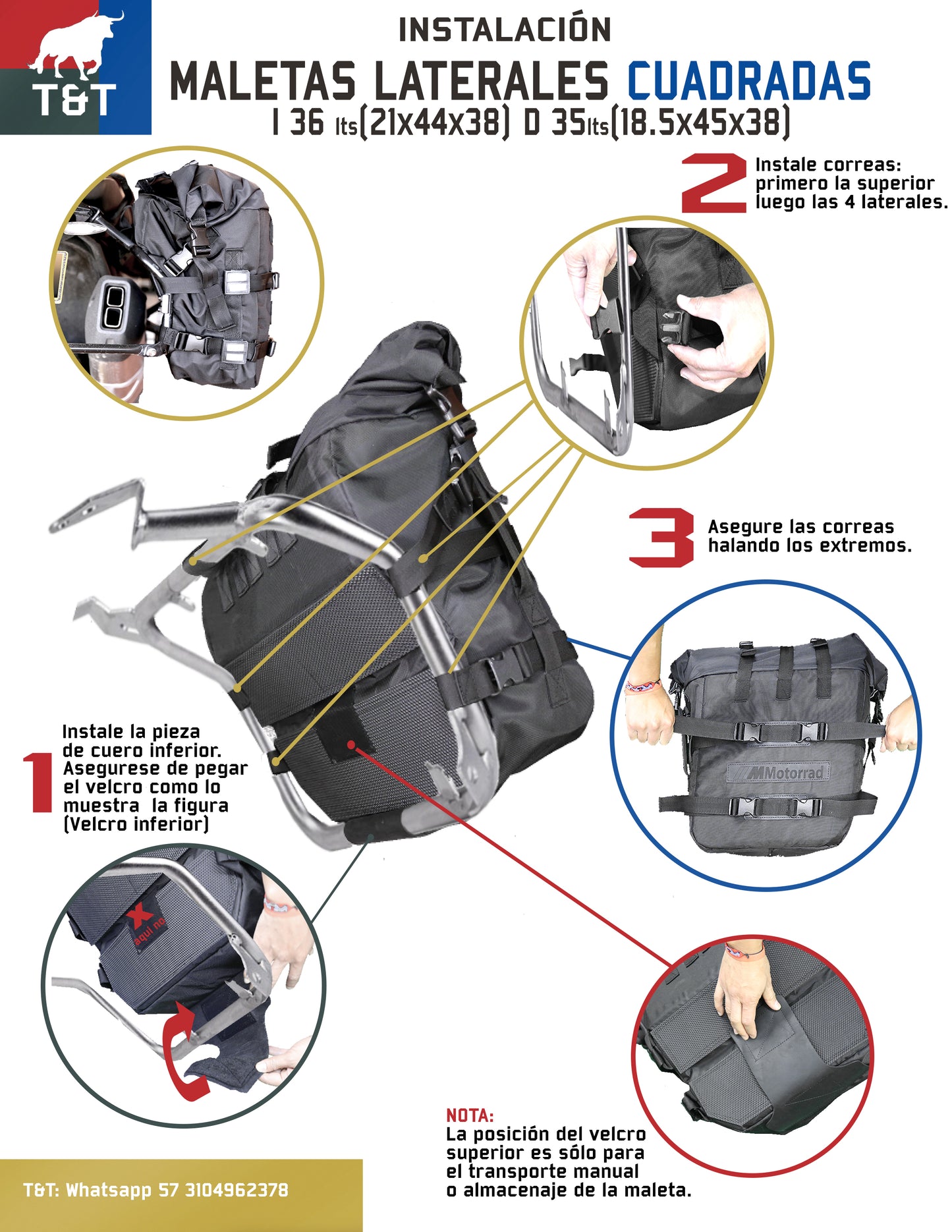 Maletas laterales tipo Travel 36 lts (35 lts tipo BMW)